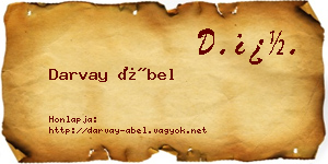 Darvay Ábel névjegykártya
