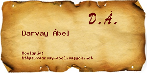 Darvay Ábel névjegykártya
